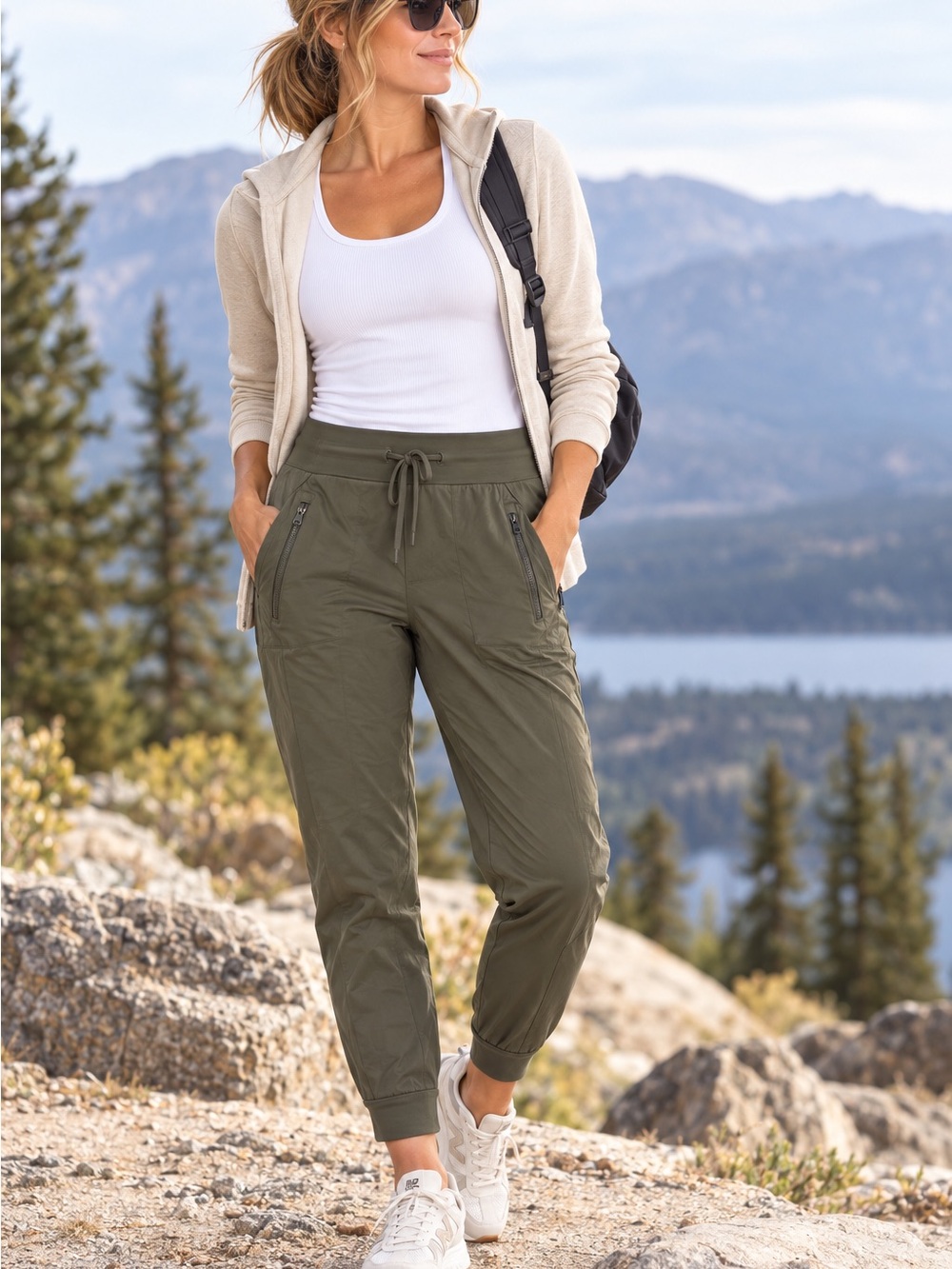 Athleta Trekkie North Jogger Women’s 12 Mountain Olive Green Utility Pants
